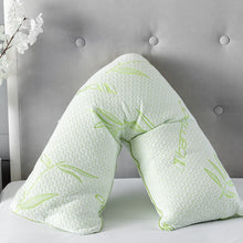 Load image into Gallery viewer, Bamboo Memory Foam Pregnancy V Shape Pillow
