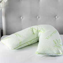 Load image into Gallery viewer, Bamboo Memory Foam Pregnancy V Shape Pillow
