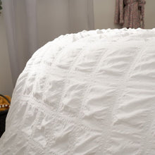 Load image into Gallery viewer, White Square Seersucker Bedding
