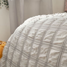 Load image into Gallery viewer, Silver Square Seersucker Bedding
